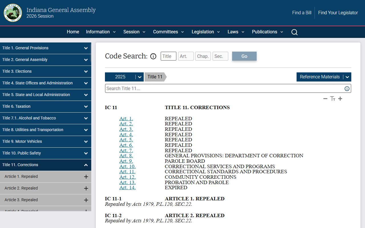 Jay County clerk records Indiana correctional statutes
