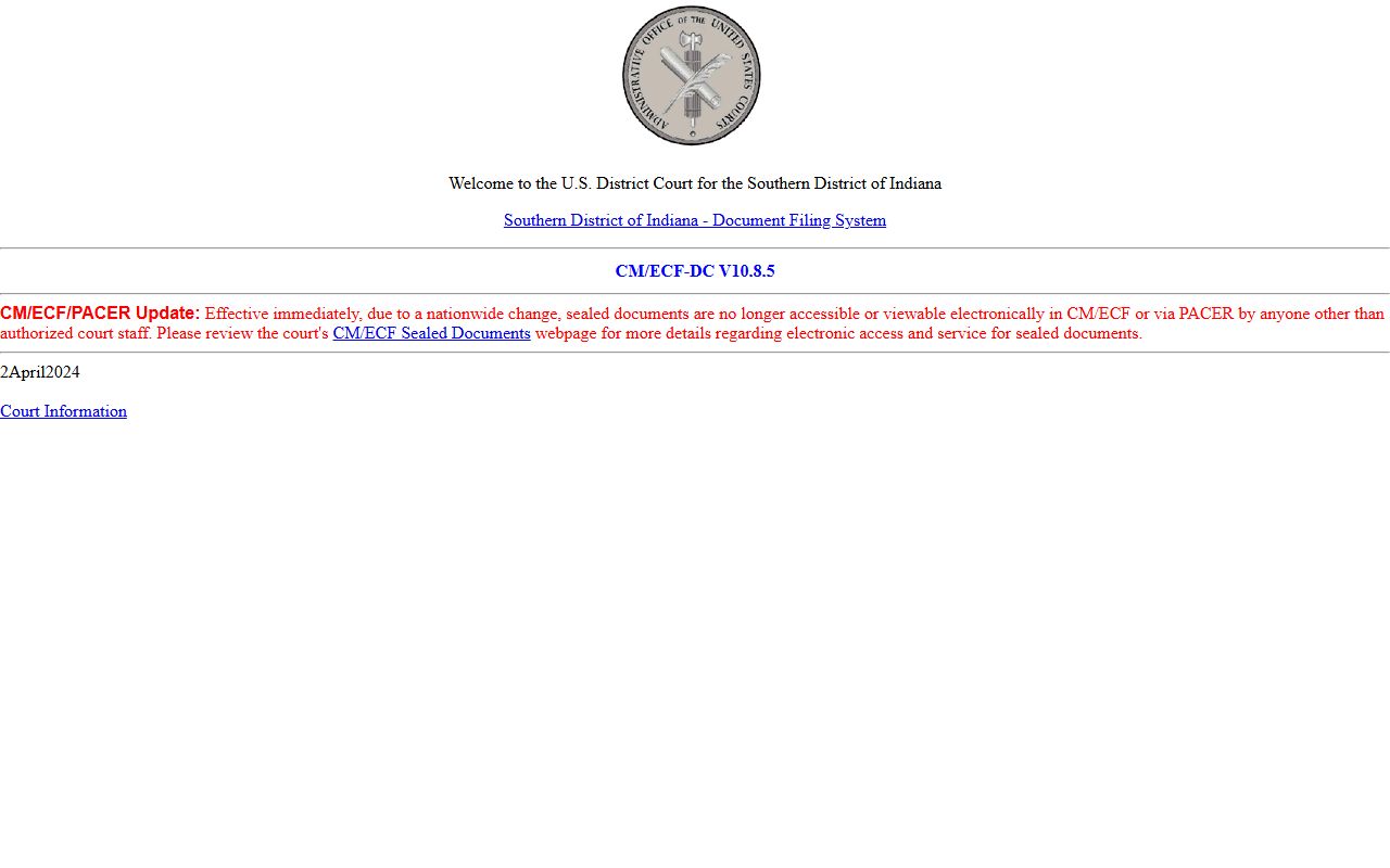 Jay County criminal court records Southern District CM ECF