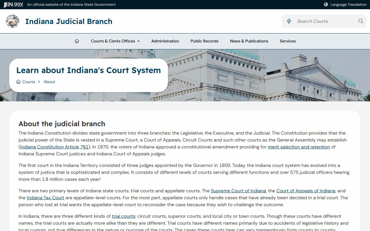 Jay County court records Indiana court system overview