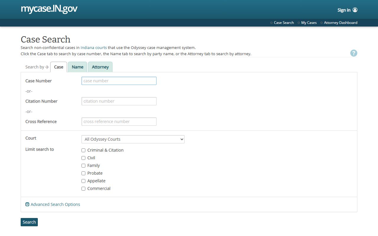 Jay County court records MyCase search portal