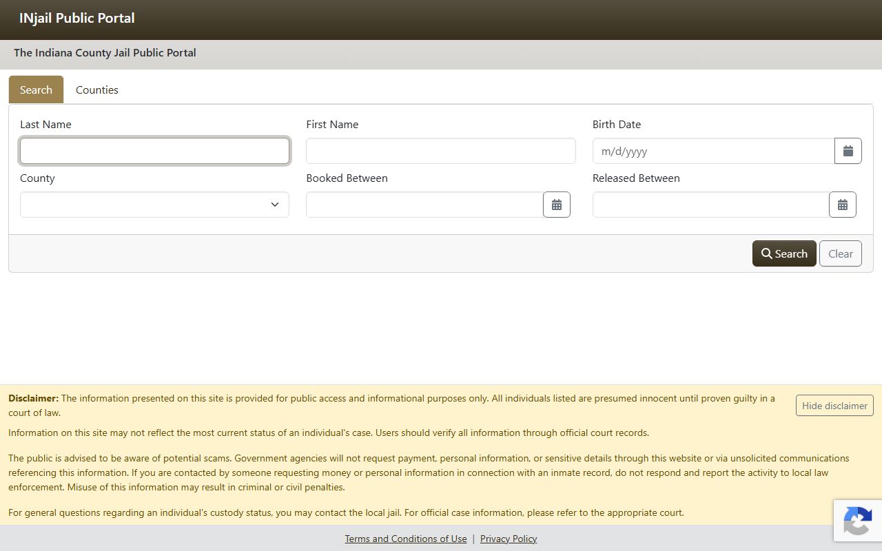 Jay County inmate records Indiana County Jail Public Portal