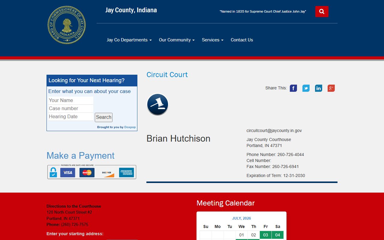 Jay County probate records Jay Circuit Court page