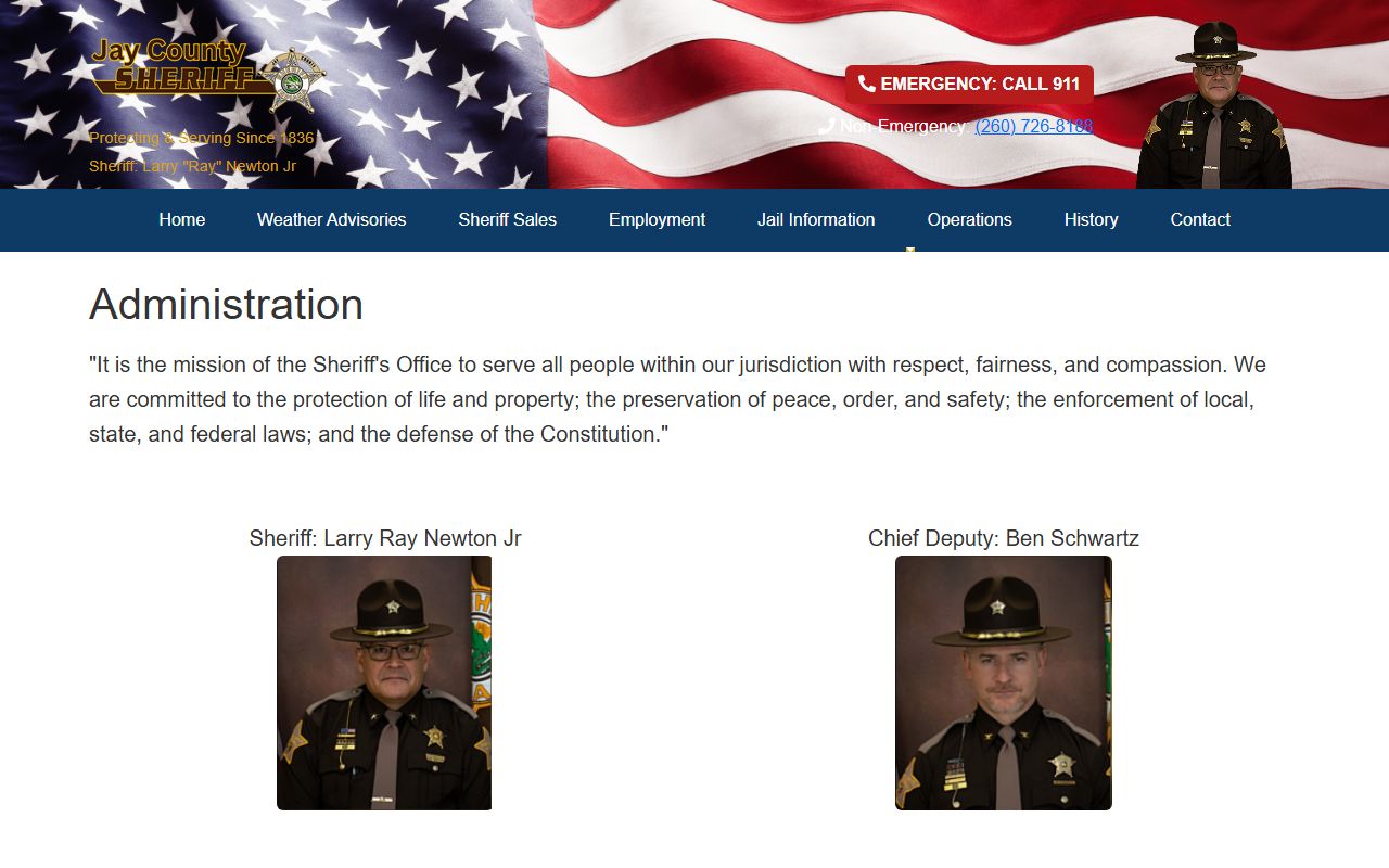 Jay County warrant records sheriff administration contact source